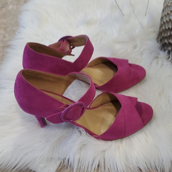 Naturalizer Pink Fucha Strappy Heels Shoes - Picture 6 of 14
